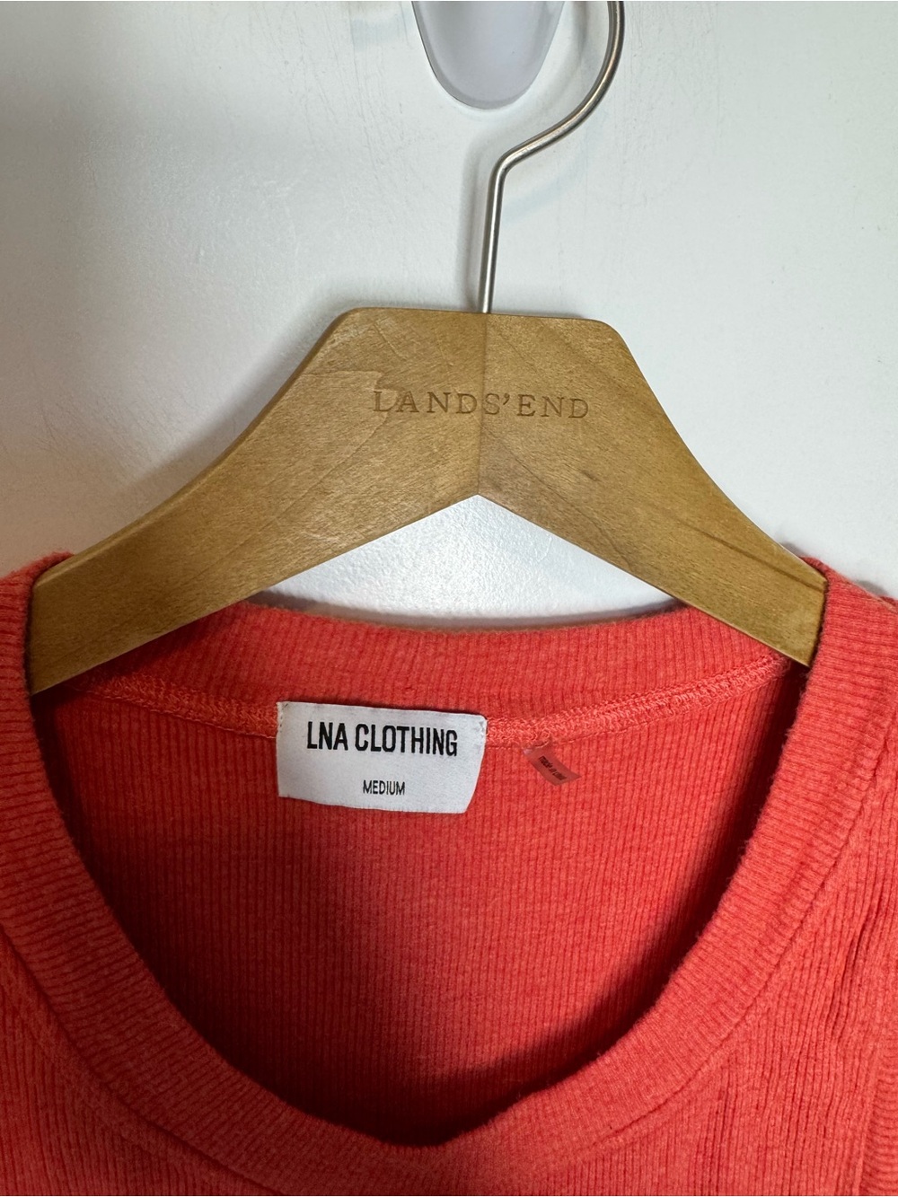 LNA Clothing Jones Ribbed Knit Wide Strap Tank Top Red Scoop Neck Size Medium - Picture 3 of 5